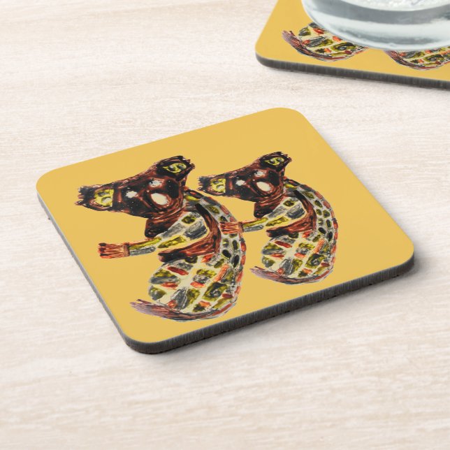 Posavasos Animales salvajes de arte aborigen Koala Bears (Lado Izquierdo)