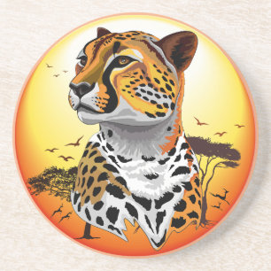 Posavasos Animales salvajes de la costa africana Cheetah