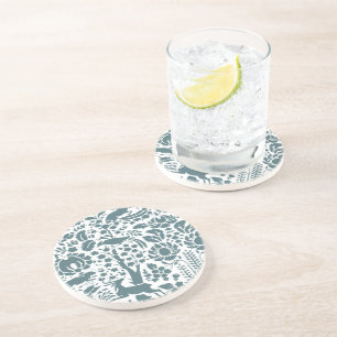 Posavasos Animales y Flora del Bosque en Arte Popular Gris A