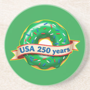 Posavasos Aniversario 250 de Estados Unidos con donut dulce
