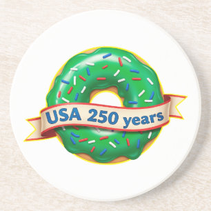 Posavasos aniversario 250 de Estados Unidos con donut dulce