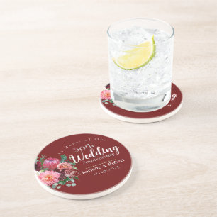 Posavasos Aniversario Boda de Parejas Rojas 50 Personalizada