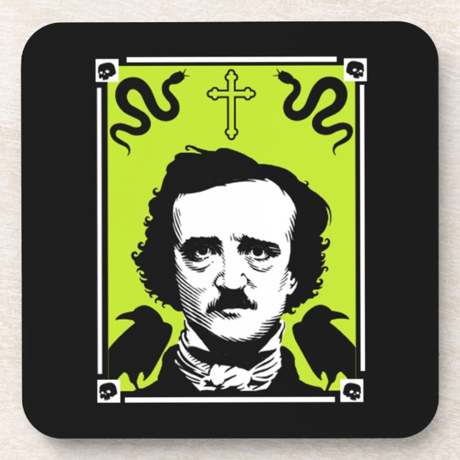 Posavasos Aniversario de Edgar Allan Poe 19 de enero (Frente)