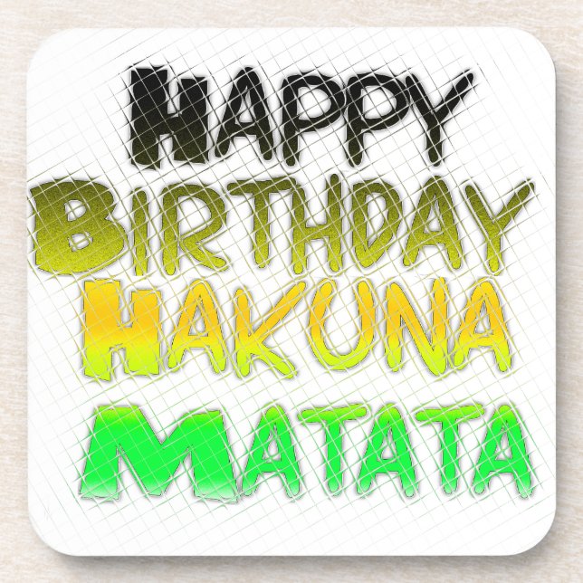 Posavasos Aniversario feliz lindo Hakunamatata Arte Inspirad (Frente)