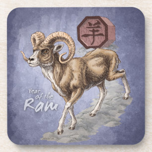 Posavasos Año chino del zodiaco del arte del espolón