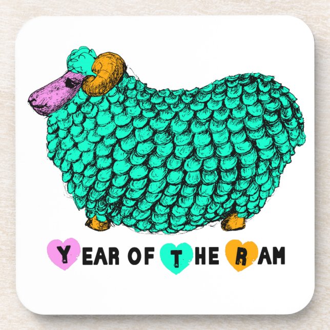 Posavasos Año de la Ram Sheep o de la Cría Verde (Frente)