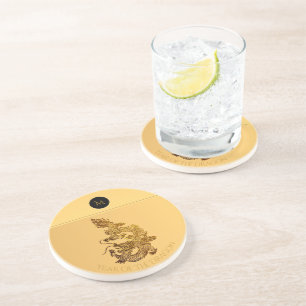 Posavasos Año Dragón Chino 2024 Elegante Monograma RSC