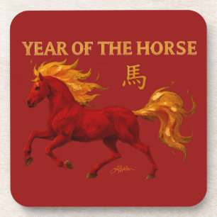Posavasos Año Nuevo Chino del Zodiaco 2026 Caballo de Fuego