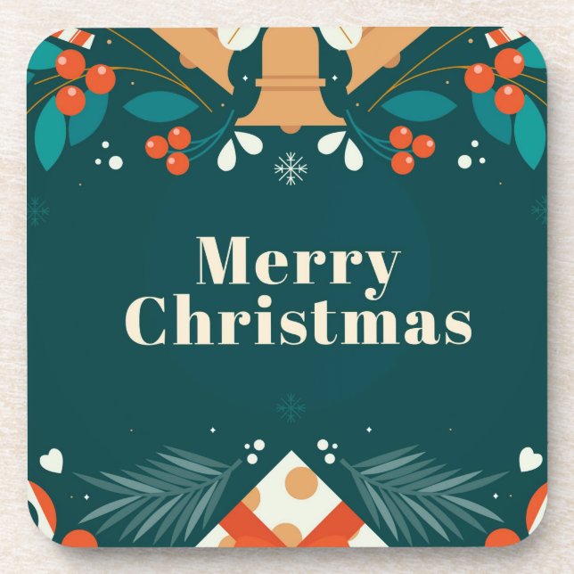 Posavasos Año Nuevo Moderno Feliz y Brillante (Frente)