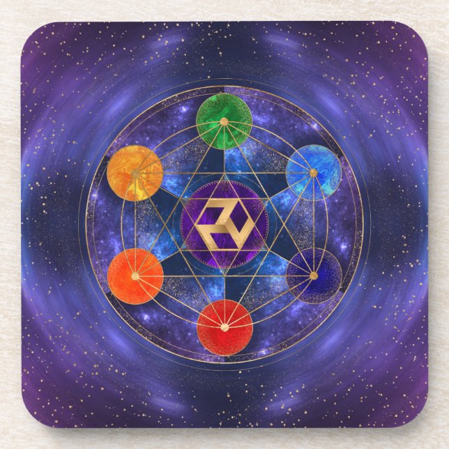 Posavasos Antahkarana en ornamento de geometría sagrada - Ne (Frente)