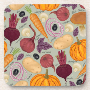 Posavasos Antecedentes retro de verduras frescas