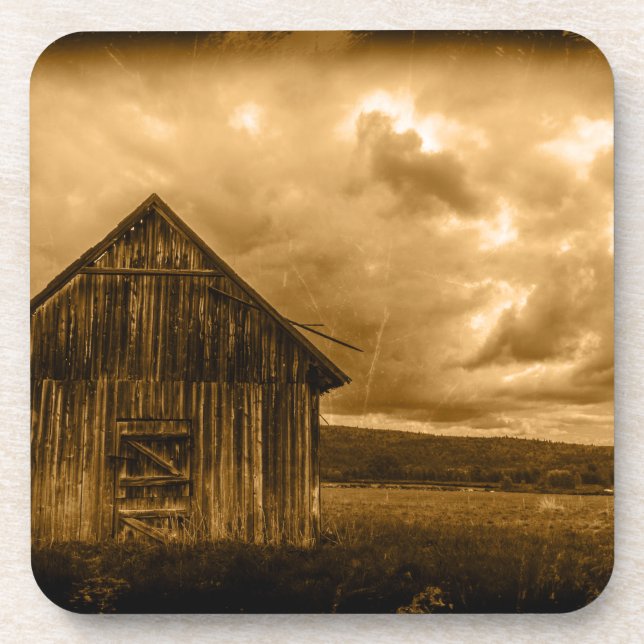 Posavasos antigua granja de campo rústica occidental (Frente)