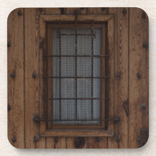 Posavasos Antigua puerta marrón de madera (Frente)