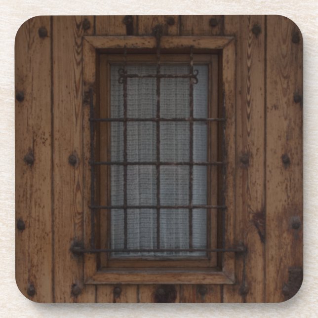 Posavasos Antigua puerta marrón de madera (Frente)