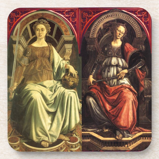 POSAVASOS ANTIGUA RENAISSANTE TAROTS / JUSTICIA -FORTITUD (Frente)