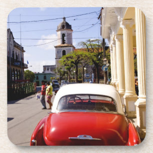 Posavasos Antiguo automóvil clásico americano en Guanabacoa 