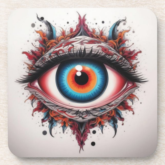 POSAVASOS ANTIGUO FANTASÍA BLUE IRIS EYEBALL (Frente)