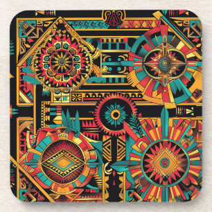 Posavasos Antiguo juego de escayola azul "Sueño Azteca" resp
