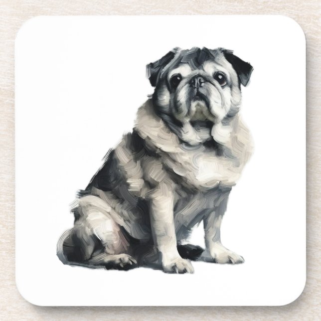 Posavasos Antiguo Pug (Frente)
