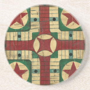 Posavasos Antiguo tablero de juegos de Parcheesi por Ethan H