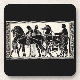 Posavasos antiguos hombres y caballos de Roma