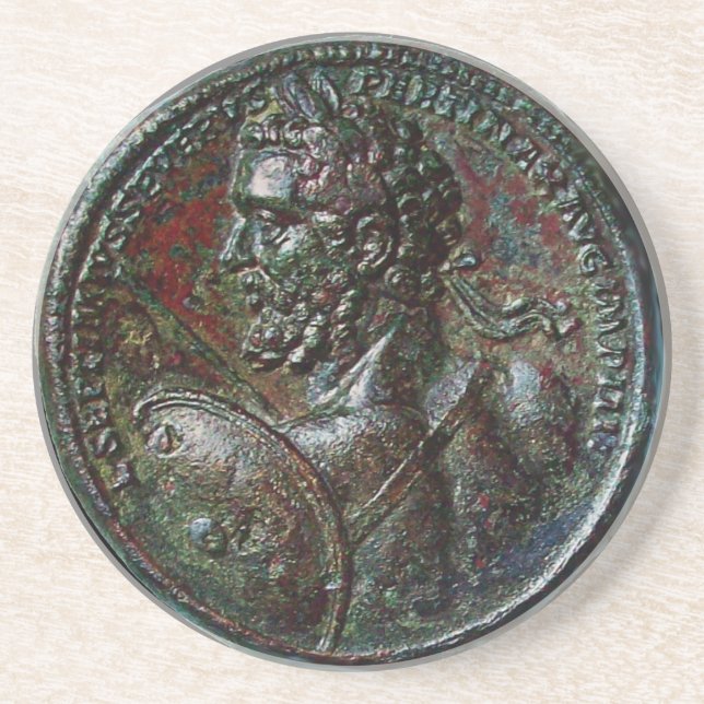 POSAVASOS ANTIQUE ROMAN BRONZE MEDALLION SEPTIMUS SEVERO (Frente)