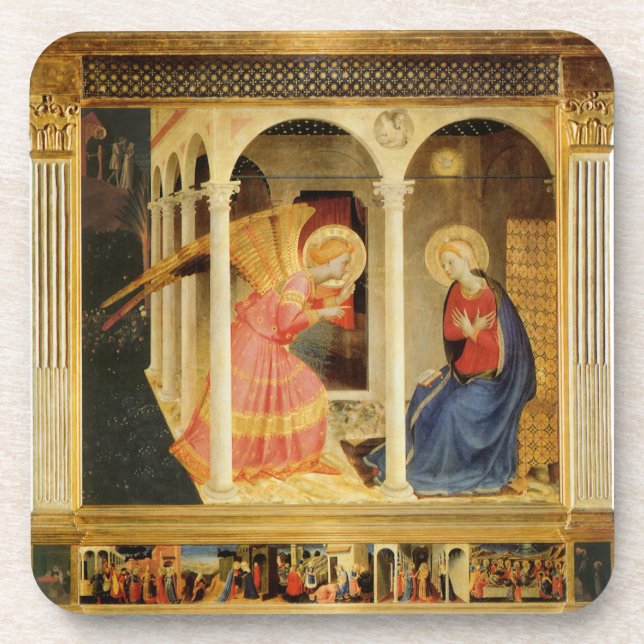 Posavasos Anunciación de Fra Angelico, Bella Artes del Renac (Frente)