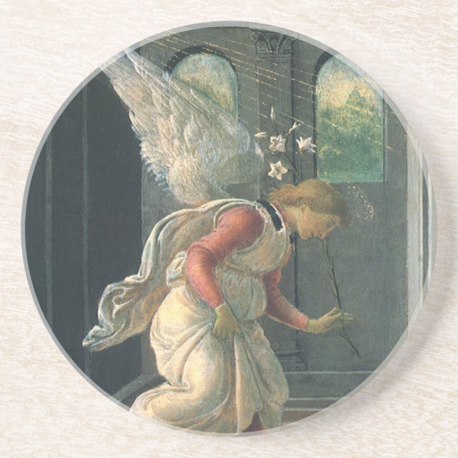 Posavasos Anunciación (detalle de ángel) de Sandro Botticell (Frente)