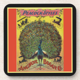 Posavasos Anuncio publicitario de la empresa de peacock rojo