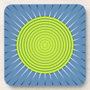 Posavasos Aparición geométrica moderna - azul de cal y denim