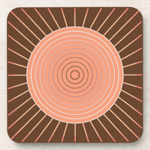 Posavasos Aparición geométrica moderna - Peach y Brown