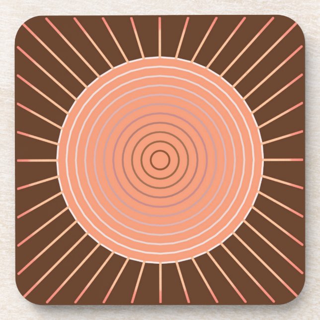 Posavasos Aparición geométrica moderna - Peach y Brown (Frente)