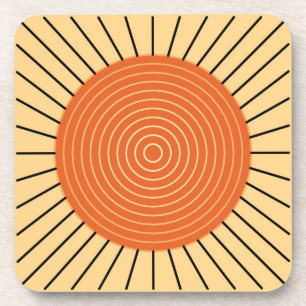 Posavasos Aparición solar geométrica moderna - Naranja manda