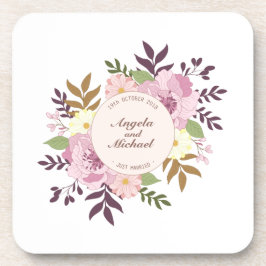 Posavasos Apenas práctico de costa floral casado elegante de