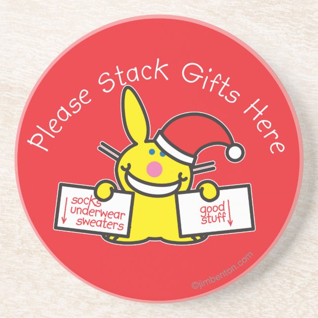 Posavasos Apile por favor los regalos aquí (Frente)