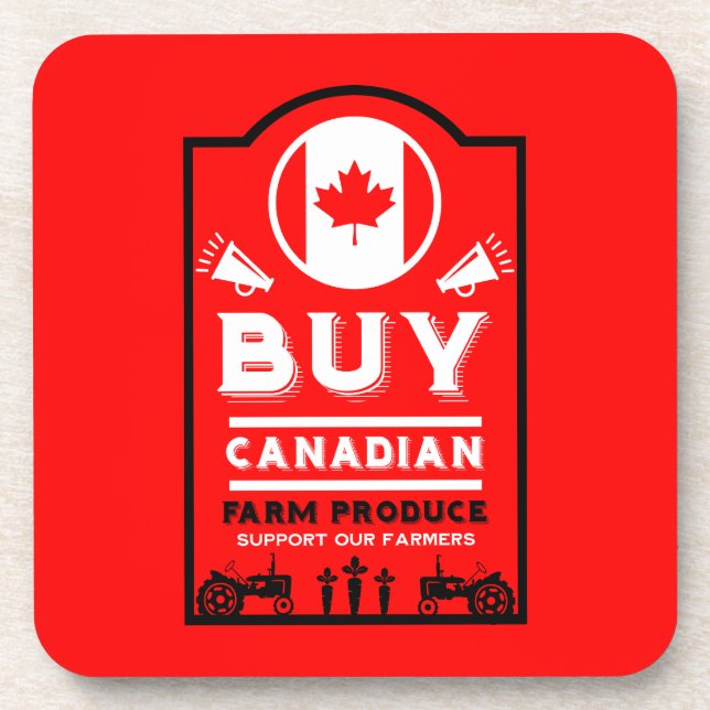 Posavasos Apoyar a los agricultores canadienses (Frente)