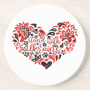 Posavasos Apoyar a Ucrania con letras y corazón