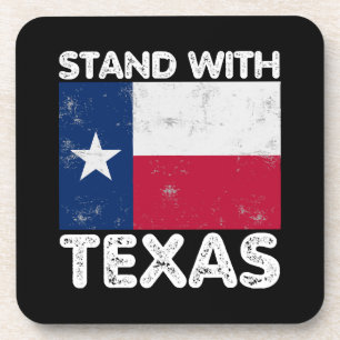 Posavasos Apoyo a Texas Me quedo con Texas bandera Texan