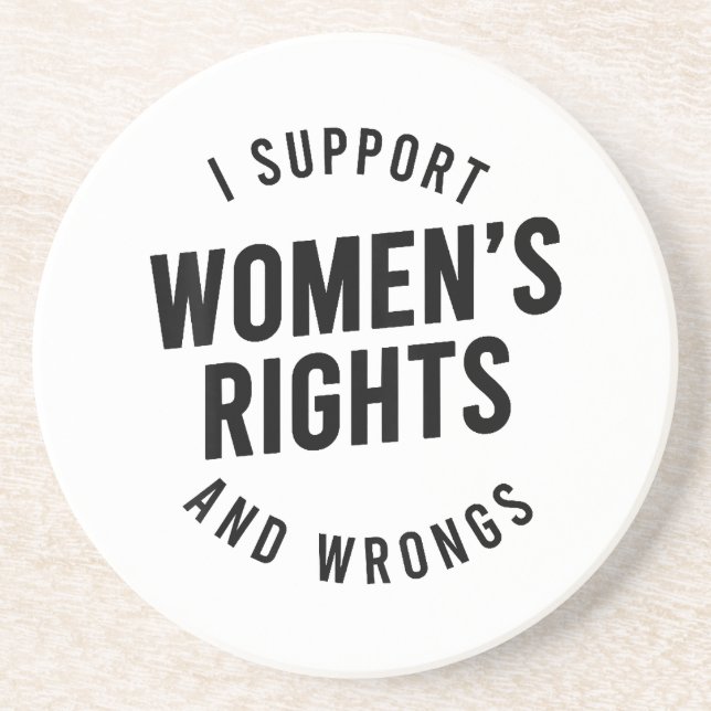 Posavasos Apoyo los derechos de las mujeres y los errores (Frente)