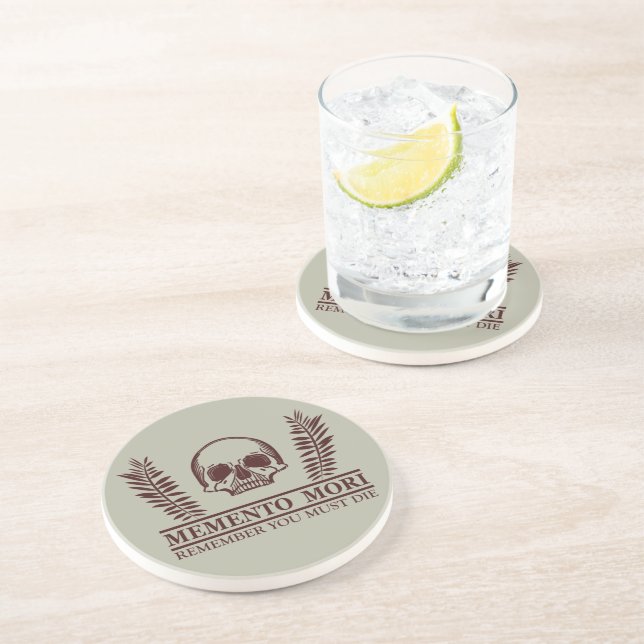 Posavasos Aprovecha el Día Memento Mori calavera (Lado)