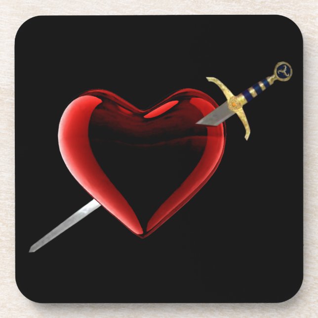 Posavasos Apuñalado En Las Aves Del Corazón (Frente)
