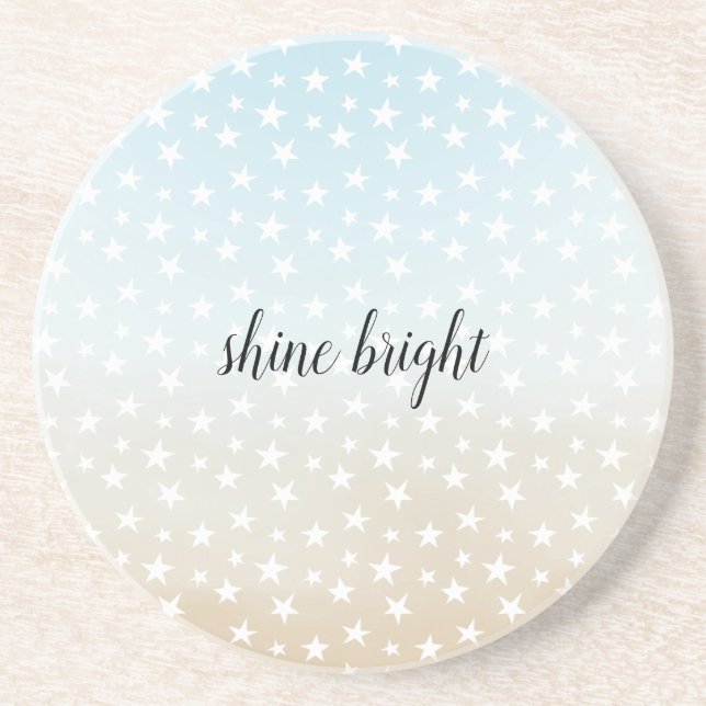 Posavasos Aqua Blue Beiam Cream Sand Stars Ombre Tie Dye (Frente)