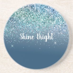 Posavasos Aqua Blue Mint Purpurina Sparkle