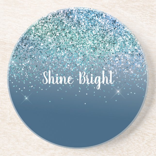 Posavasos Aqua Blue Mint Purpurina Sparkle (Frente)