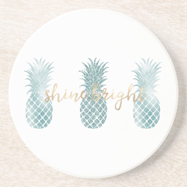 Posavasos Aqua Glam Glitzy Pineapples (Frente)