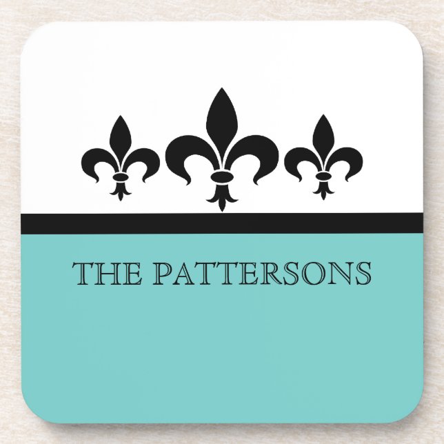 Posavasos Aqua Swanky Fleur De Lis Coaster Set (Frente)