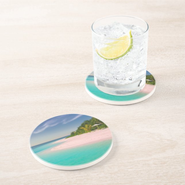 Posavasos Aquamarine Ocean Tropical Beach Scenic (Lado)