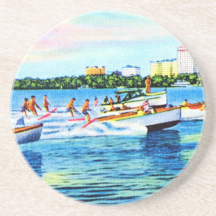 Posavasos Aquaplaning en la bahía de Biscayne, Miami, la