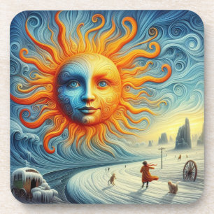 Posavasos Aquí Viene El Sol - Impresión De Arte De IA