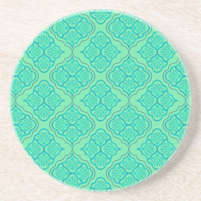 Posavasos Arabesco suave - Patrón geométrico marino (Frente)